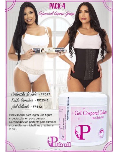 PACK4 - Faja Reductora + Gel 400g  + Rollo Osmótico 2