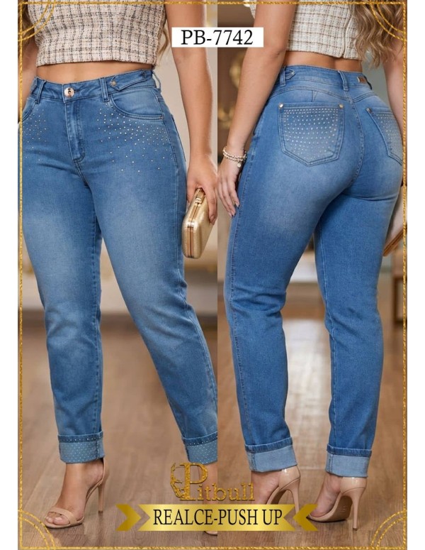 Pantalón Colombiano Pitbull PB7742 | Jean Push Up Realce