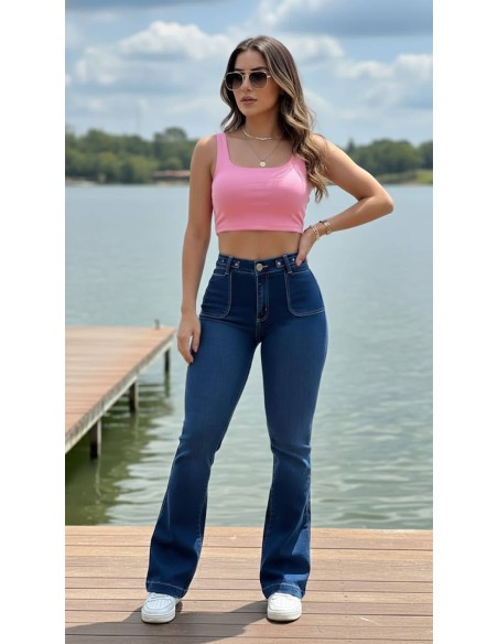 Jeans Campana Pitbull PC7747 | Pantalón Colombiano Realce Push Up