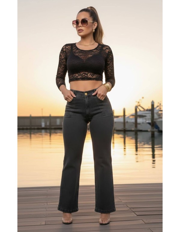 Jeans Colombianos Pitbull PC 7751 | Pantalón Bota Ancha Push Up