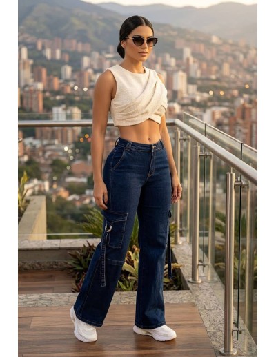 Pantalón Cargo Pitbull Azul PC7688  Estilo, Comodidad y Realce 2