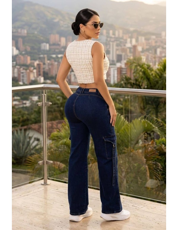 Pantalón Cargo Pitbull Azul PC7688  Estilo, Comodidad y Realce