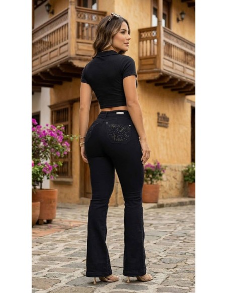 Jean Pitbull Acampanado PC7737_2 | Push-Up con Cristales