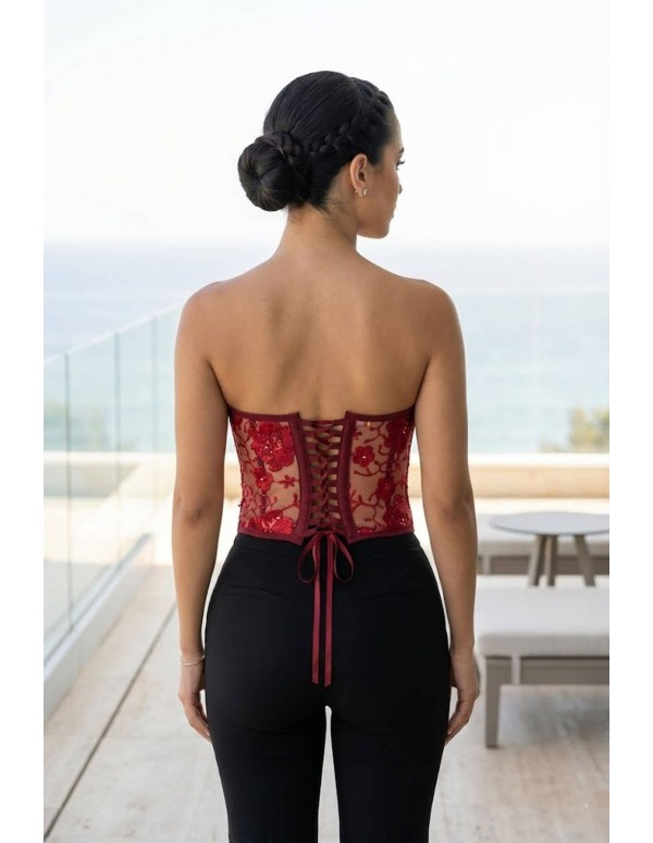Corset Pitbull COR115 | Encaje Floral | Elegancia y Realce