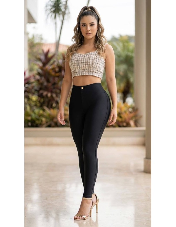 Pantalón Legging Negro Efecto Lipo 360° Pitbull JPS3266 - Skinny Ajustado