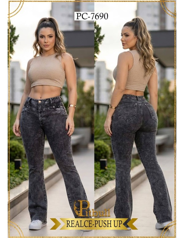 Pantalón Colombiano Levanta Cola Pitbull PC7690 | Bota Campana