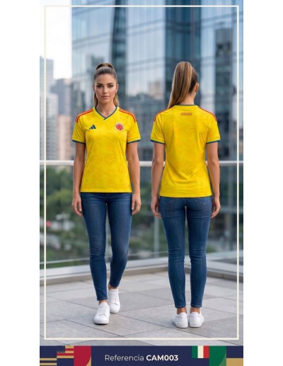 Camiseta Selección Colombia Mujer CAM003 | Ajuste Slim Fit