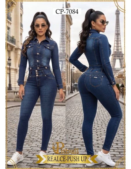 Conjunto Pitbull Jeans Azul CP-7084 | Realce Push-Up Premium