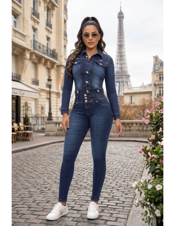 Conjunto Pitbull Jeans Azul CP-7084 | Realce Push-Up Premium