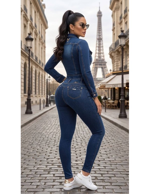 Conjunto Pitbull Jeans Azul CP-7084 | Realce Push-Up Premium