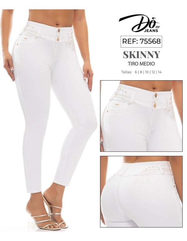 pantalon colombiano do jean blanco pd75568