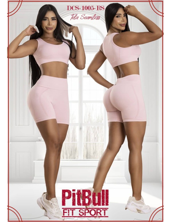 conjunto corto deportivo pitbull rosa dcs1005