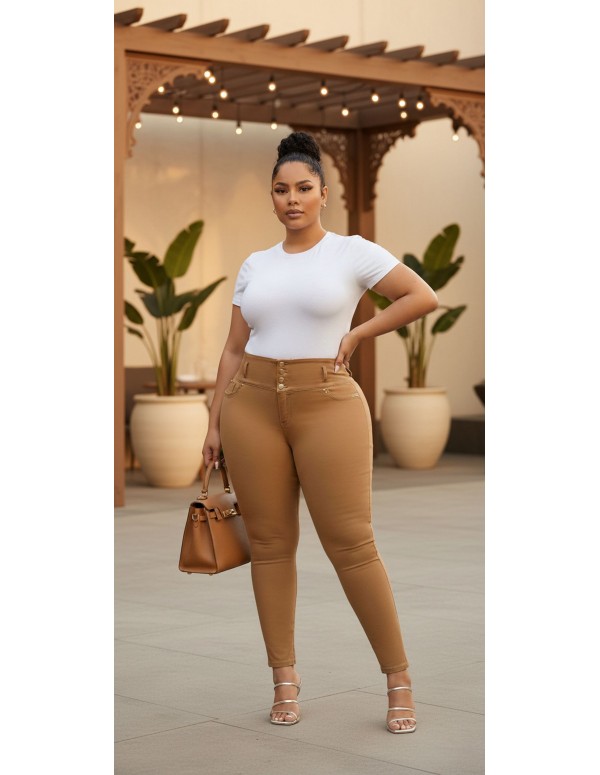 pantalon colombiano do jeans marron delantera pd75469