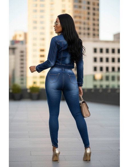 conjunto vaquero pitbull azul trasera cp7305