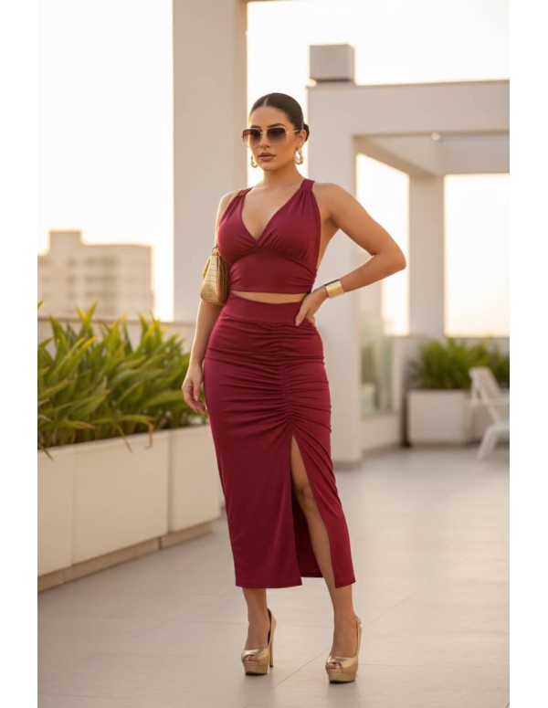 Conjunto feminino de lycra sem mangas...