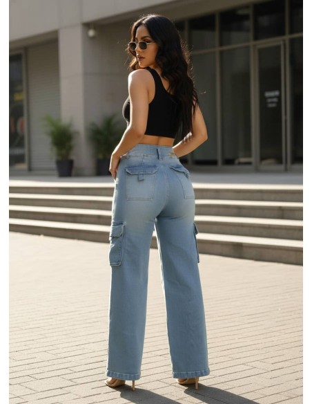 pantalon colombiano pitbull bota campana azul trasera pc7717