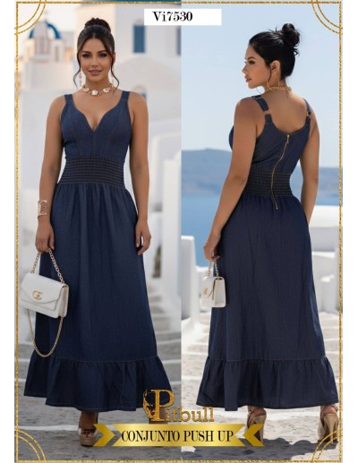 Vestido Vaquero Largo Pitbull - VI7530