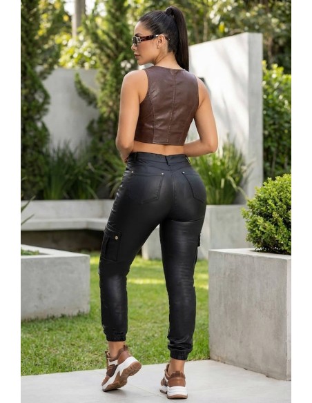 Pantalon Efecto Cuero Pitbull - PS7529