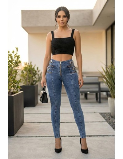 Pantalon Colombiano Tiro Alto - PL7498 2