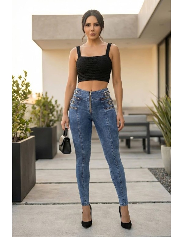 Pantalon Colombiano Tiro Alto - PL7498