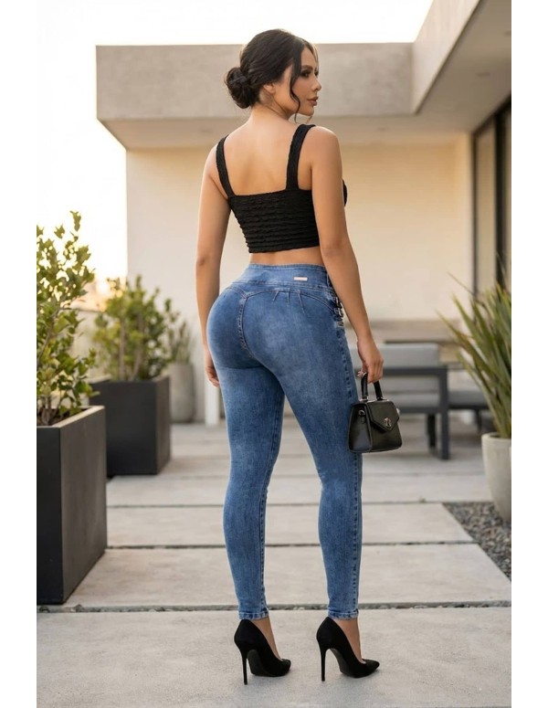 Pantalon Colombiano Tiro Alto - PL7498
