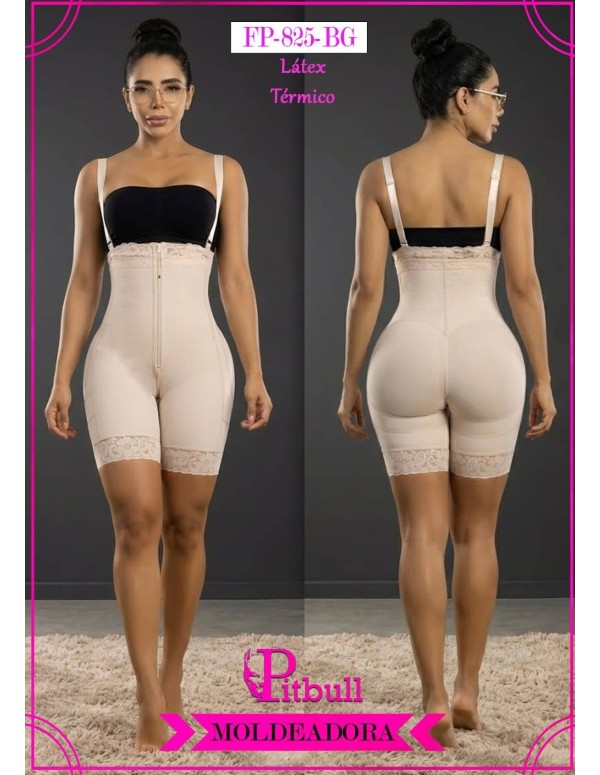 Faja Pitbull FP-825 con Látex en Abdomen | Moldeo Firme y Realce Natural
