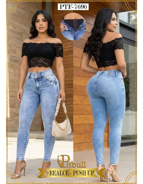 Jean Pitbull Azul Claro Push Up con Faja Interna | Ref. PTF7696