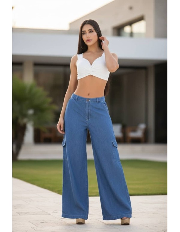 Pantalón Cargo Pitbull | Diseño Amplio y Bolsillos Laterales | Ref. PC7681